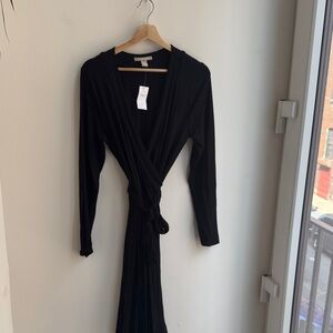 Banana Republic Elegant Black Wrap Dress
